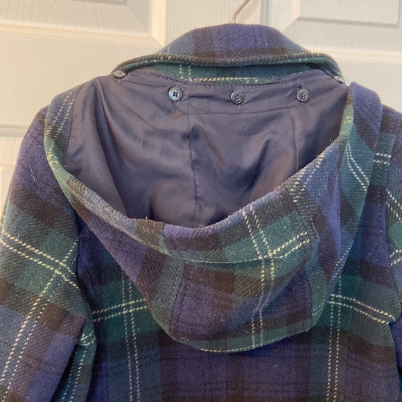 American Eagle Outfitters Plaid (Removable) Hooded Pea Coat - Picture 15 of 16